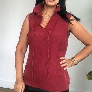 Brooks Brother Sleeveless Shirt burgundy size 10